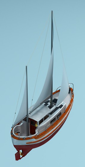3D Modeling: Яхта Fisher-30
