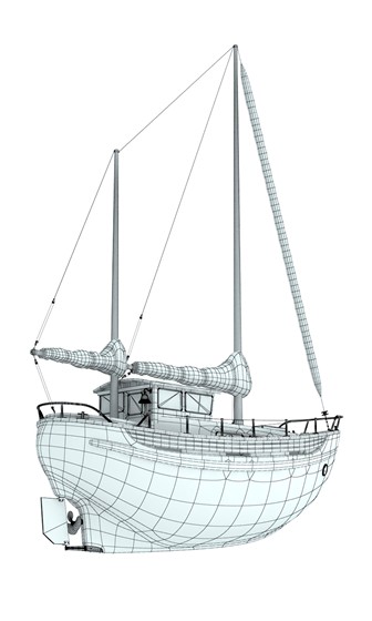 3D Modeling: Яхта Fisher-30